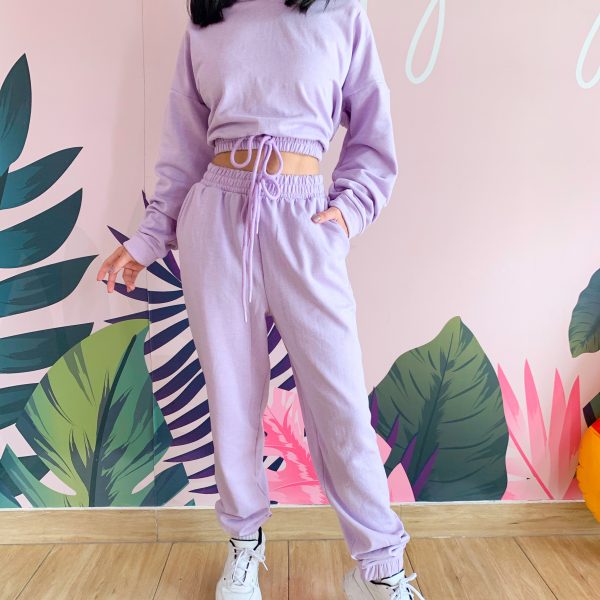 set de hoodie o sudadera lila y jogger - ecuador - ropa gallardo - envíos nacionales