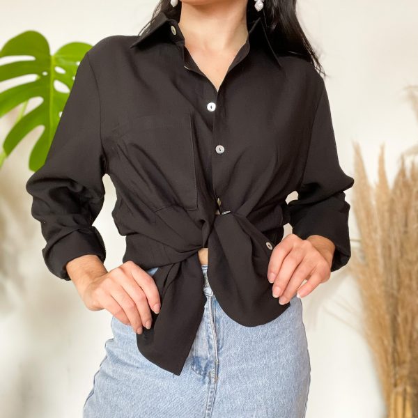 camisa blusa camisón negro mangas largas - ecuador - ropa gallardo - envíos nacionales
