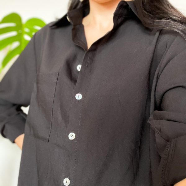 camisa blusa camisón negro mangas largas - ecuador - ropa gallardo - envíos nacionales