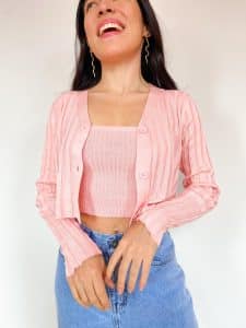 blusa y chaleco sweater rosado - ecuador - ropa gallardo