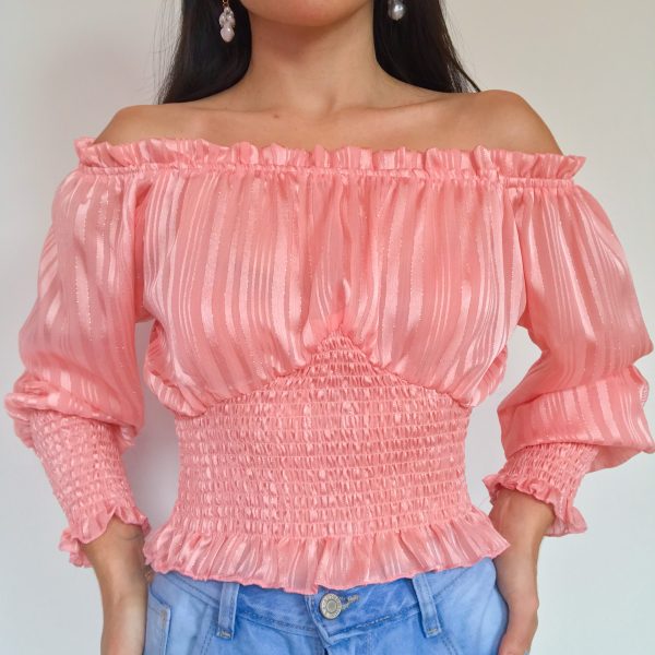 blusa rosada brillante off shoulder - ecuador - ropa gallardo