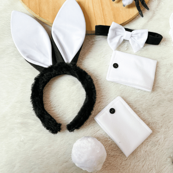 Kit de conejita en color blanco y negro, disfraz de halloween, ropa gallardo, ecuador