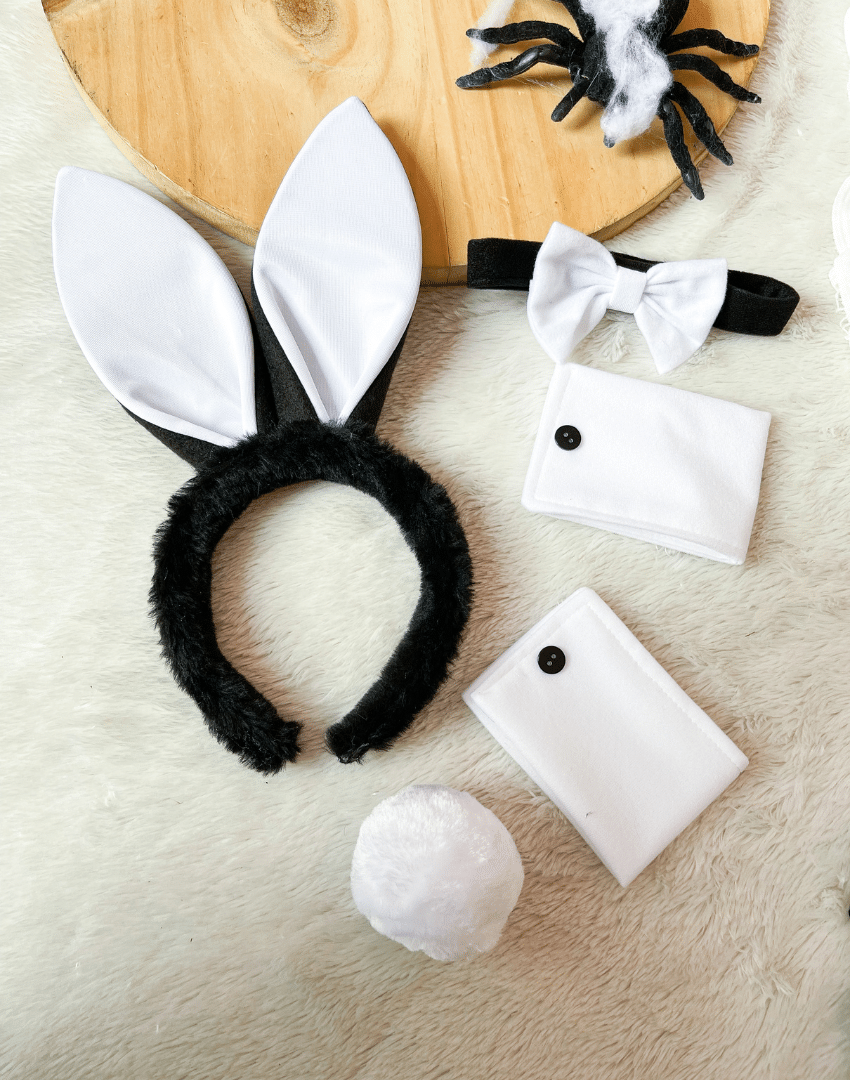 Kit de conejita en color blanco y negro, disfraz de halloween, ropa gallardo, ecuador