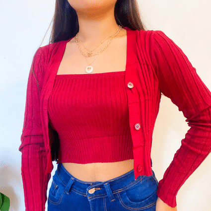 blusa y chaleco sweater rosado - ecuador - ropa gallardo