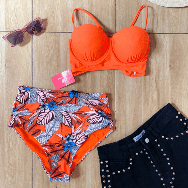 bikini de dos piezas color naranja, ropa gallardo, ecuador